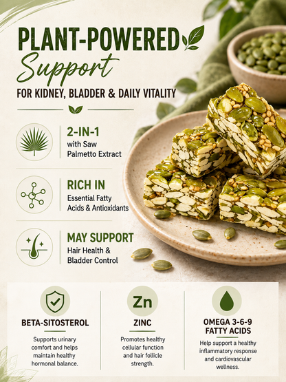Pumpkin seed brittle – naturally strengthens the kidneys and protects the bladder from the inside out.-Skye