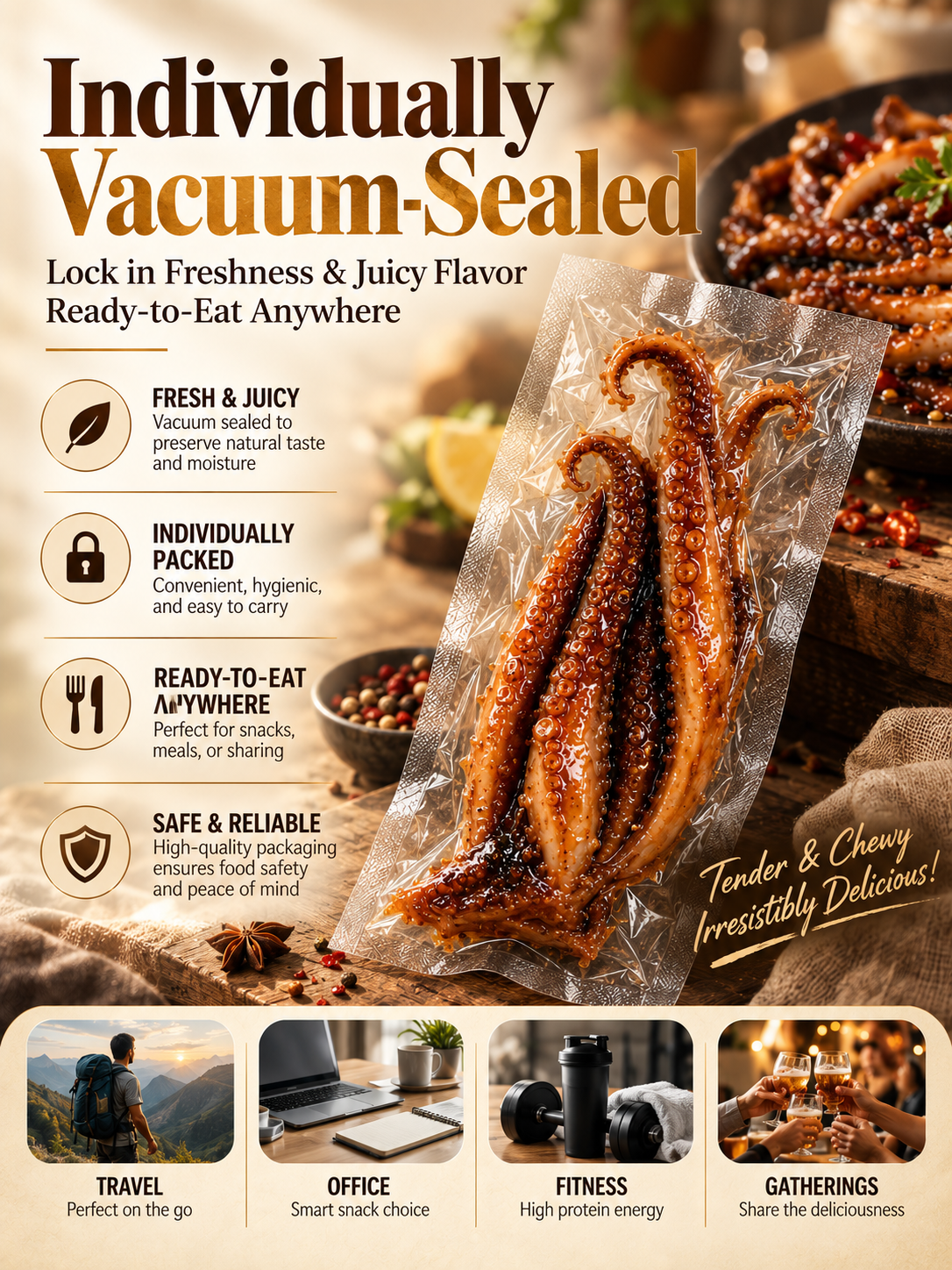 🦑✨ Roasted Squid Snack ‖ Individually Wrapped For Fresh Flavor-Skye